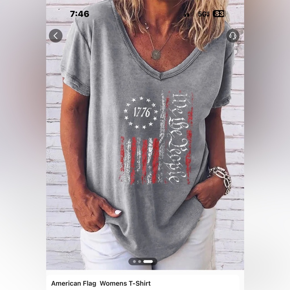 Lilicloth Women’s V-neck Short Sleeve Tee New Size Medium